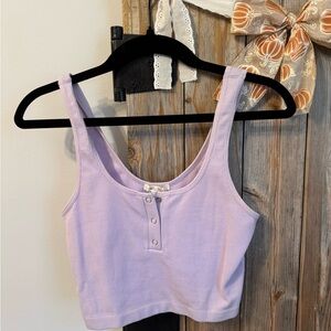 Bozzolo Lilac Ribbed Crop Top
